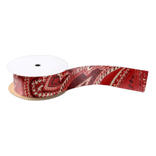 Red Retro Paisley Bandanna/Bandana Satijnen Lint