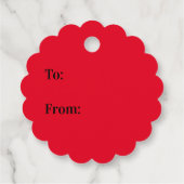 Red Retro Photo Ornament Bedankjes Labels (Achterkant)