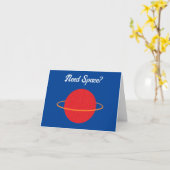 Red Retro Planet, klassieke Sci-Fi Space Cartoon Kaart (Gele Bloem)