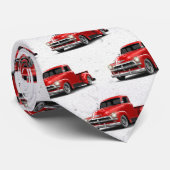 Red Retro Red Truck Stropdas (Opgerold)
