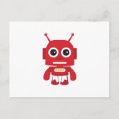 Red Retro Robot Briefkaart (Voorkant)