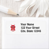 Red Retro Robot Etiket (Insitu)