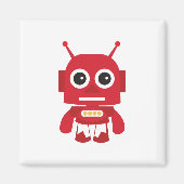 Red Retro Robot Magneet (Voorkant)