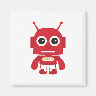 Red Retro Robot Magneet