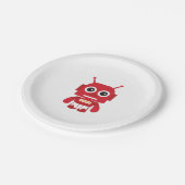 Red Retro Robot Papieren Bordje (Gekanteld)