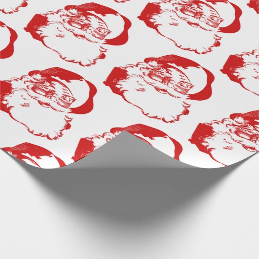 Red Retro Santa Claus Cadeaupapier (Hoek)