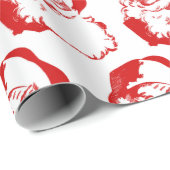 Red Retro Santa Claus Cadeaupapier (Rol Hoek)