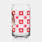 Red Retro Santa Claus Red Tartan Plaid Christmas Blikvorm Glas (Achterkant)