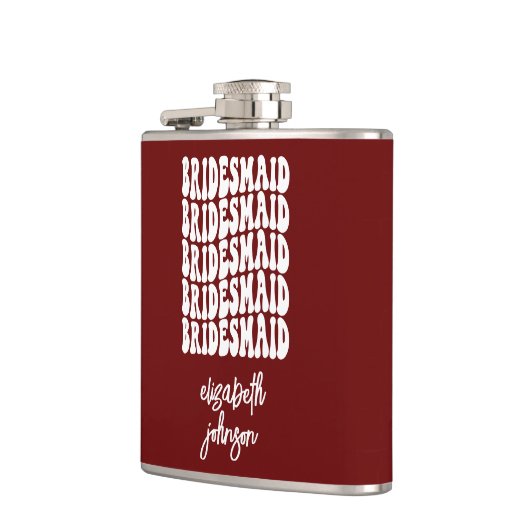 Red Retro Specialized Bachelorette Bridesmaid Heupfles (Links)
