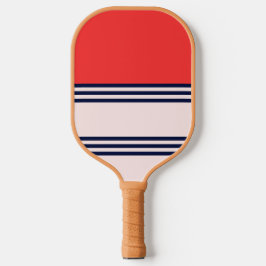 Red Retro Stripe Pickleball Paddle