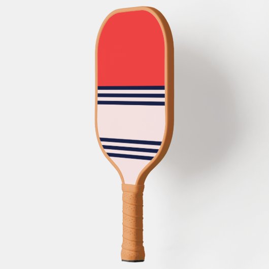 Red Retro Stripe Pickleball Paddle (Links)