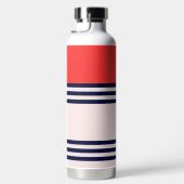 Red Retro Stripe Waterfles (Rechts)