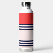 Red Retro Stripe Waterfles (Links)