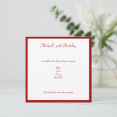 Red Retro Stripes Birthday Party Kaart (Staand voorkant)