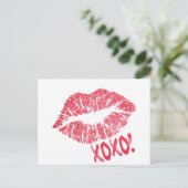 RED RETRO SUGAR LIPS XOXO BRIEFKAART (Staand voorkant)