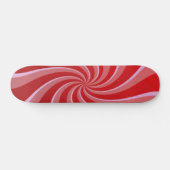 Red Retro Swirls Skateboard (Horizontaal)
