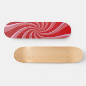 Red Retro Swirls Skateboard (Horizontaal)