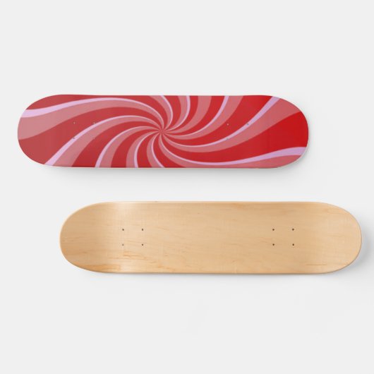 Red Retro Swirls Skateboard (Horizontaal)