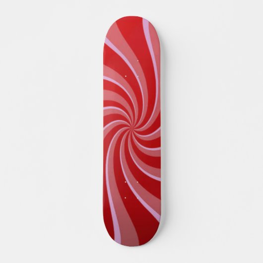Red Retro Swirls Skateboard (Voorkant)