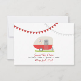 Red Retro Trailer & Wedding Save the Date