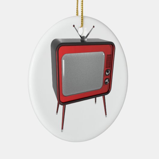 Red retro TV Keramisch Ornament (Rechts)