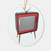 Red retro TV Keramisch Ornament (Links)