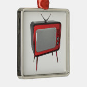 Red retro TV Metalen Ornament (Rechts)