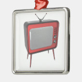 Red retro TV Metalen Ornament (Links)