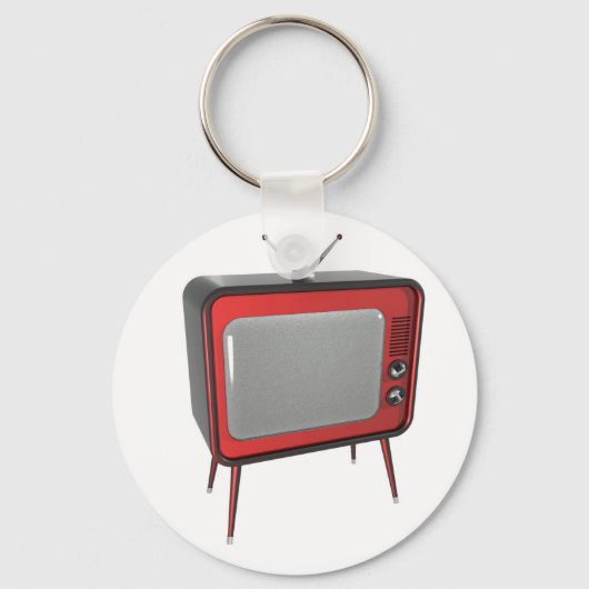 Red retro TV Sleutelhanger (Voorkant)