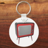 Red retro TV Sleutelhanger (Voorkant)