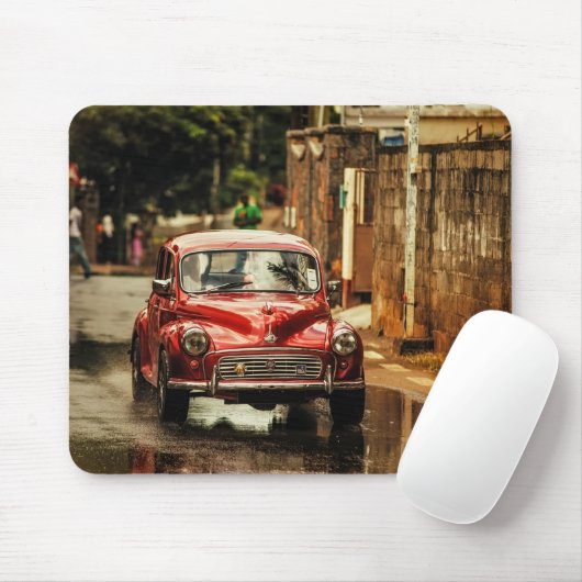 Red RetroMobile. Morris Minor Muismat (Met muis)