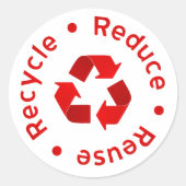 Red Reuse Recyclen Sticker (Voorkant)