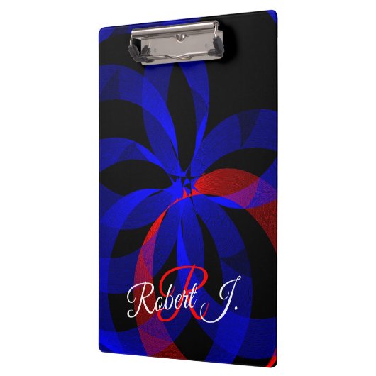 Red Revolving Accent Geometric Clipboard Klembord (Links)