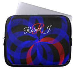 Red Revolving Accent Geometric Electronics Bag Laptop Sleeve