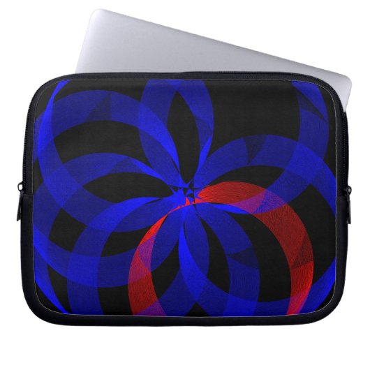Red Revolving Accent Geometric Electronics Bag Laptop Sleeve (Voorkant)