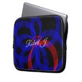 Red Revolving Accent Geometric Electronics Bag Laptop Sleeve (Voorkant Links)