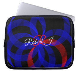Red Revolving Accent Geometric Electronics Bag Laptop Sleeve