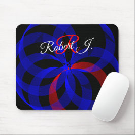 Red Revolving Accent Geometric Mouse Pad Muismat