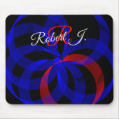 Red Revolving Accent Geometric Mouse Pad Muismat (Voorkant)