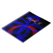Red Revolving Accent Geometric Spiral Notebook Notitieboek (Linkerzijde)