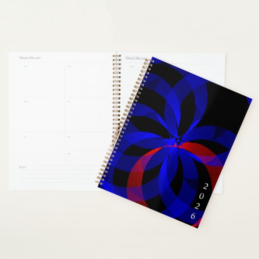 Red Revolving Accent Geometric Spiral Planner (Display)