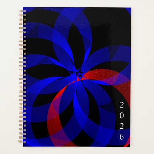 Red Revolving Accent Geometric Spiral Planner (Voorkant)