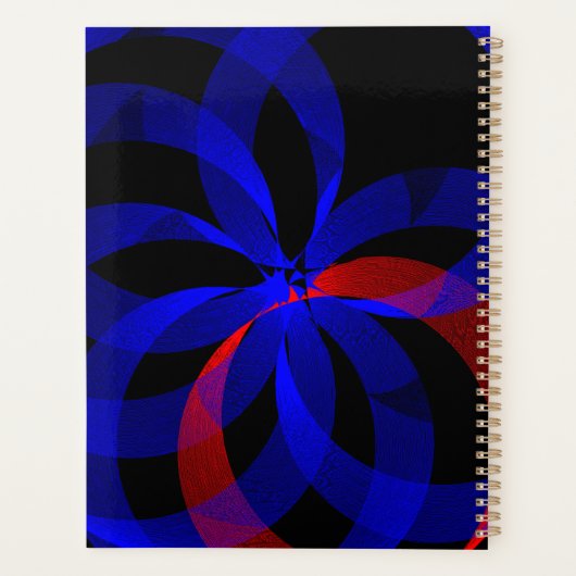 Red Revolving Accent Geometric Spiral Planner (Achterkant)