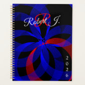 Red Revolving Accent Geometric Spiral Planner (Voorkant)