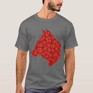 Red Rhinestone Dog Head friends T-shirt