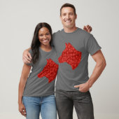 Red Rhinestone Dog Head friends T-shirt (Unisex)