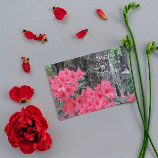 Red Rhododendrons Floral Leap Day Birthday Kaart