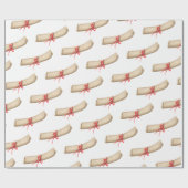 Red Ribbon Afstudeerder Diploma Illustration Afstu Cadeaupapier (Vlak)