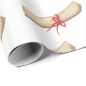 Red Ribbon Afstudeerder Diploma Illustration Afstu Cadeaupapier (Rol Hoek)