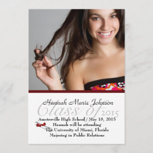Red Ribbon Afstuderen Foto aankondiging